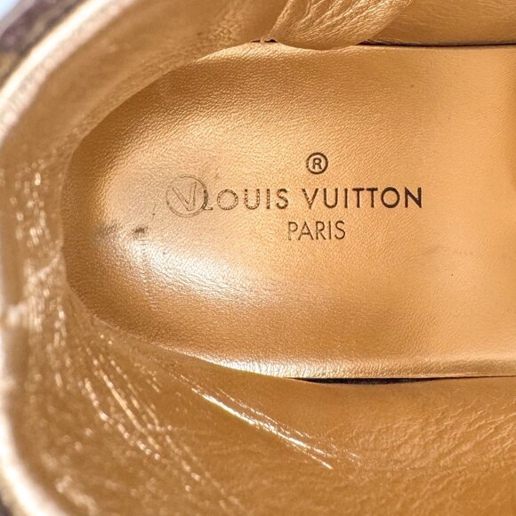 Louis Vuitton High Top Sneaker Boot EU 37 US 7 Brown LV Monogram Trainer Bootie - Picture 11 of 14